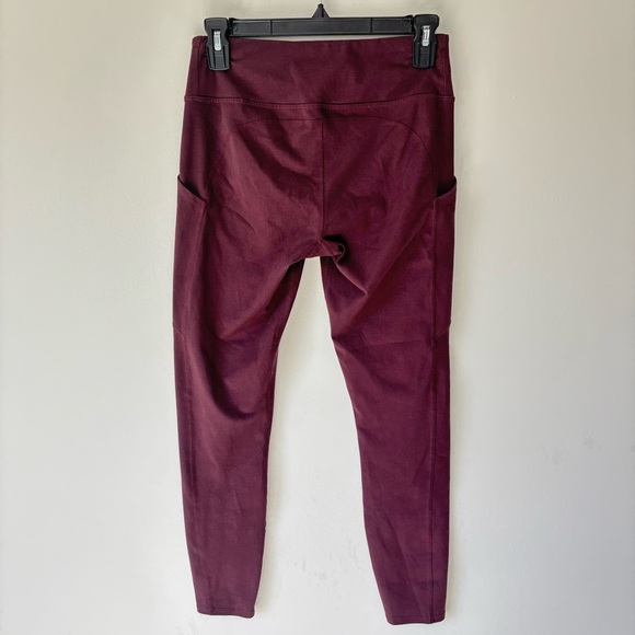 Abercrombie & Fitch Maroon Leggings Athletic Active Wear Gym Athleisure Workout - Picture 9 of 11